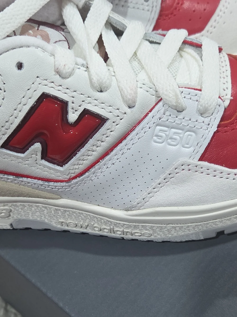New Balance 550 White & Red Retro Sneakers